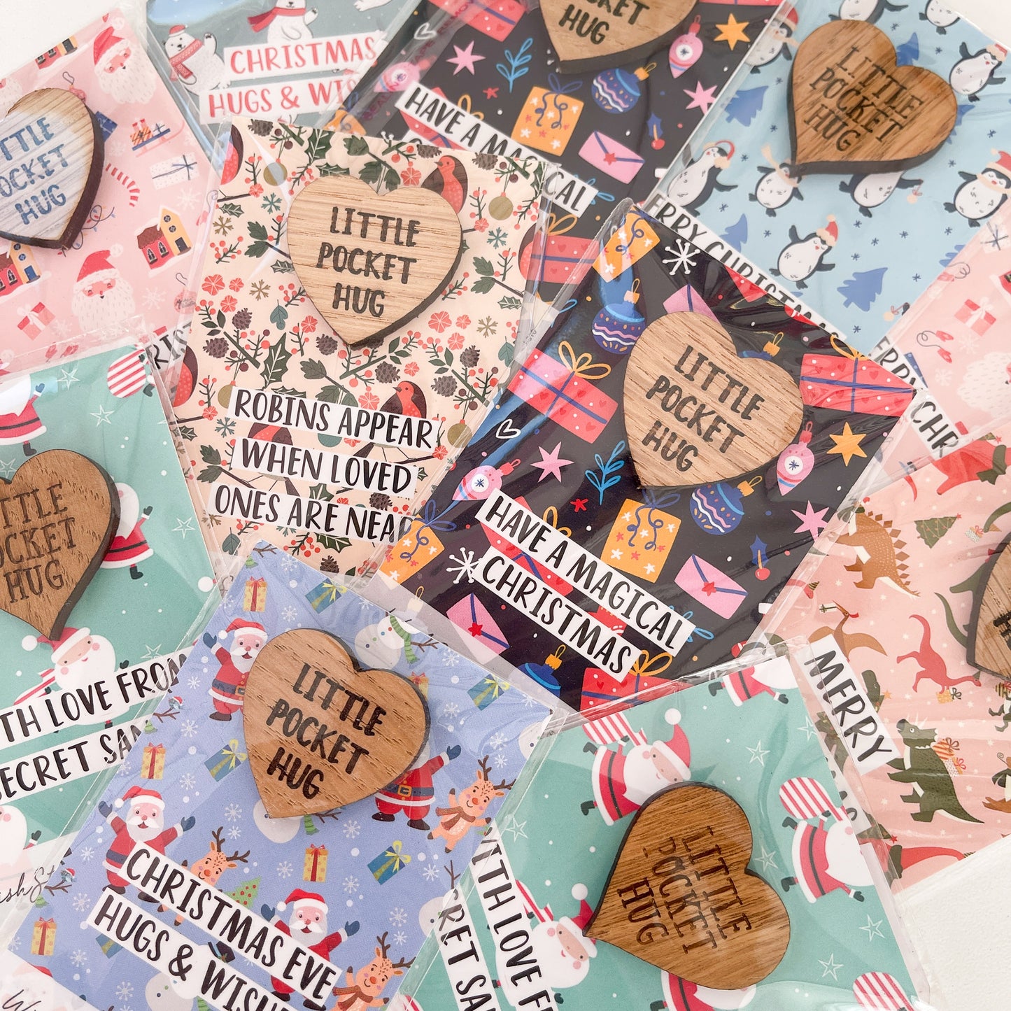 12 x Mixed Christmas Pocket Hugs | Festive Assortment | RRP £3.99 Each | Fantastic Margins | Limited Stock