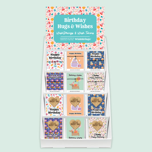 Birthday Wishes, WishStrings & Pocket Hugs - Pre-filled Counter Display Stand