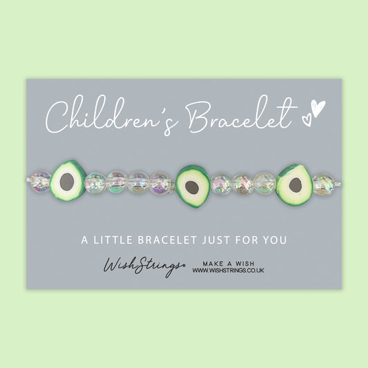 Avocado Charms - Children's Beaded Bracelet (CB010)
