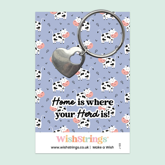 Home is Where Your Herd Is - Heart Keyring - J103