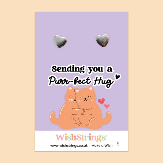 Cats Leave Paw Prints on Our Hearts - Heart Stud Earrings | J115