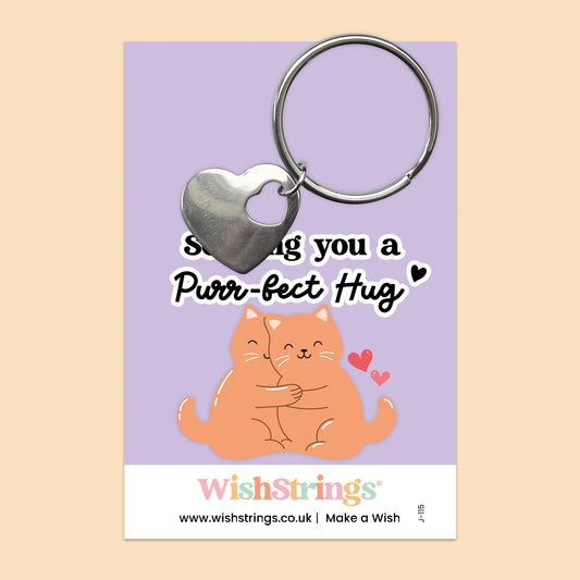 Cats Leave Paw Prints on Our Hearts - Heart Keyring - J115