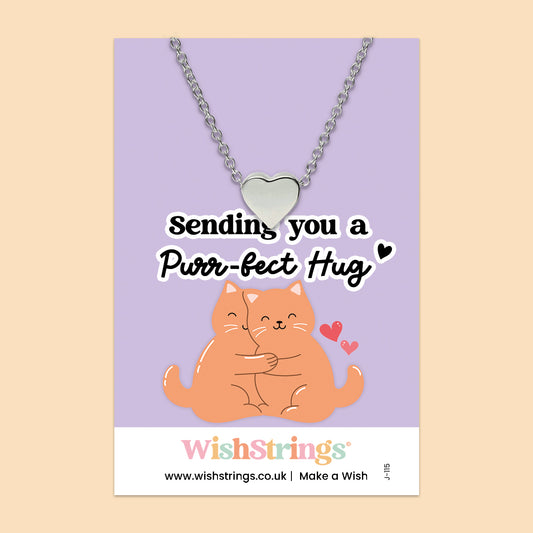 Cats Leave Paw Prints on Our Hearts - Heart Necklace - J115