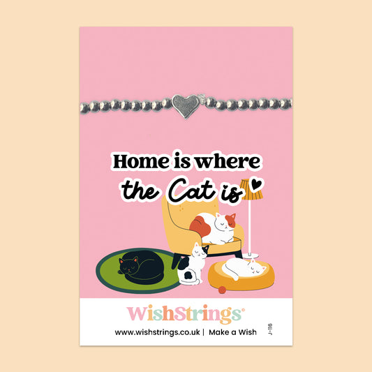 Home is Where the Cat Is - Heart Beaded Bracelet - J116