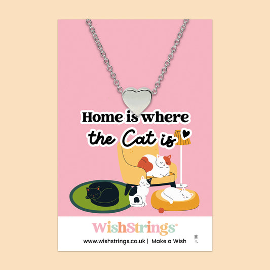Home is Where the Cat Is - Heart Necklace - J116