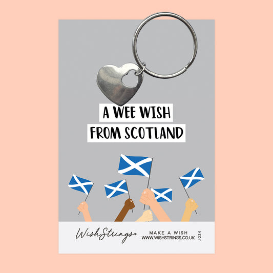 A Wee Wish, from Scotland - Heart Keyring - J224