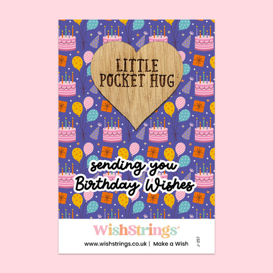 Sending You Birthday Wishes - Oak Pocket Hug Token (J257)