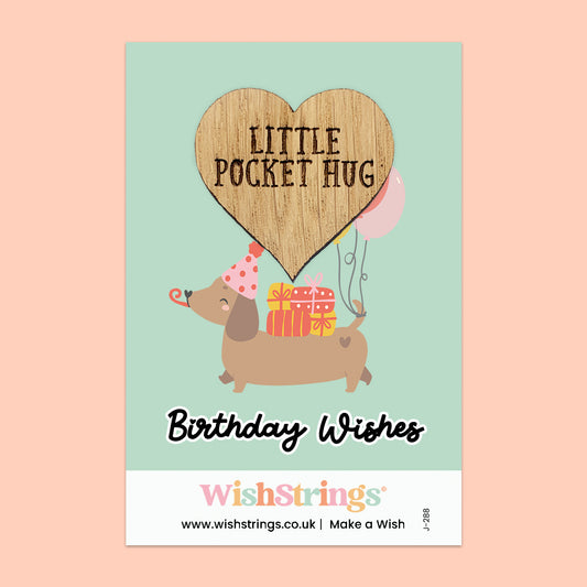 Birthday Wishes - Oak Pocket Hug Token | J288