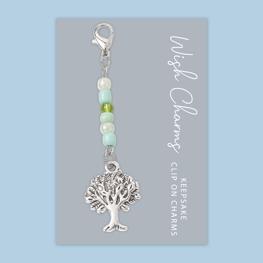 Tree of Life - Wish Charms - Keepsake Clip on Charm with Glass Beads - WCC036