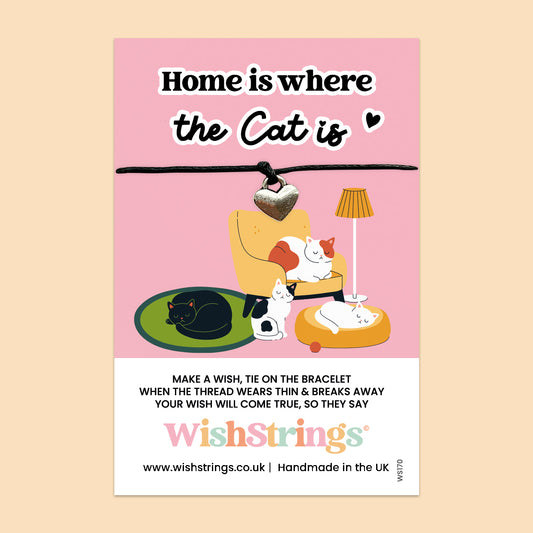 Home is Where the Cat Is - WishStrings Wish Bracelet - WS170♥