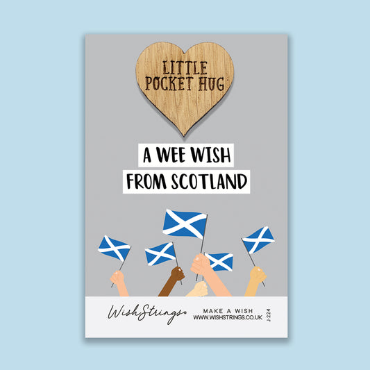 A Wee Wish, from Scotland - Oak Pocket Hug Token (J224)