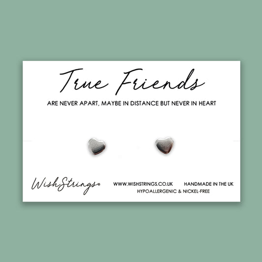 TRUE FRIENDS ARE NEVER APART - Heart Stud Earrings | J007