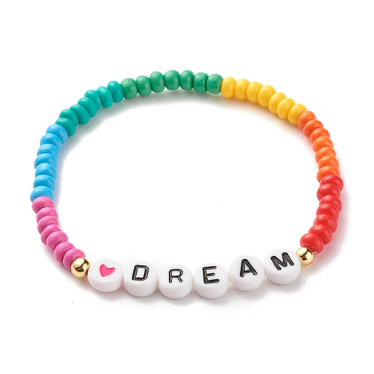 Dream Rainbow - Beaded Stretch Bracelet (B020)