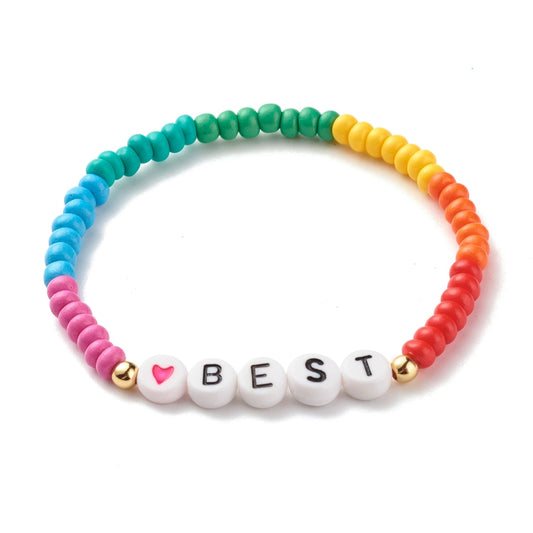 Best Rainbow - Beaded Stretch Bracelet (B022)