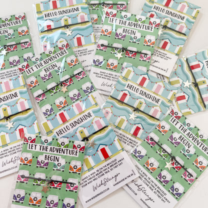 12 x WishStrings VW Camper ‘Let the Adventure Begin’ & Seaside ‘Hello Sunshine’ Designs | RRP £3.99 Each | Fantastic Margins | Limited Stock