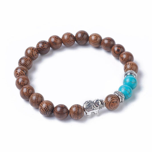 Elephant & Gemstone - Bracelet on Gift Card (B001)