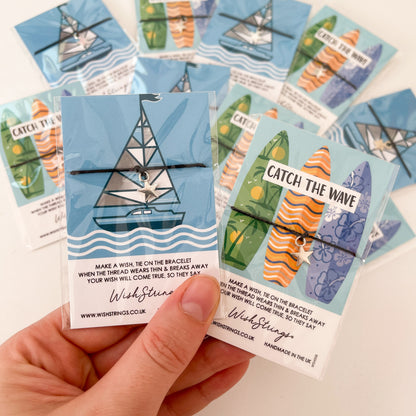 12 x WishStrings Boat & Surfboard ‘Catch the Waves’ Designs | RRP £3.99 Each | Fantastic Margins | Limited Stock