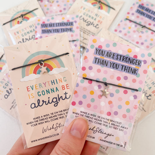 12 x WishStrings ‘You Are Stronger Than You Think’ & ‘Everything Is Gonna Be Alright’ Designs | RRP £3.99 Each | Fantastic Margins | Limited Stock