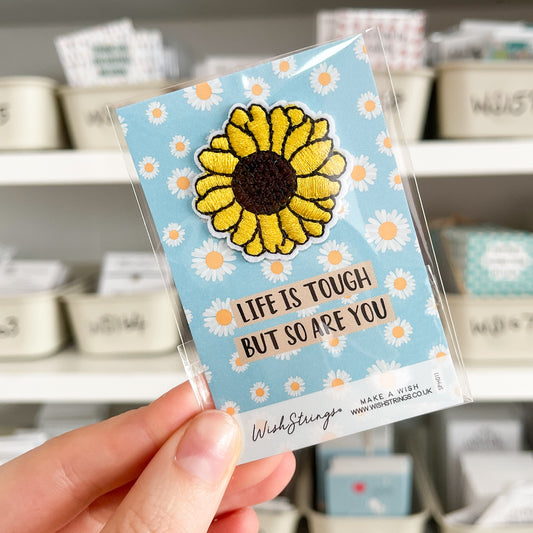 SALE - Sunflower, Embroidery iron on patch - S086