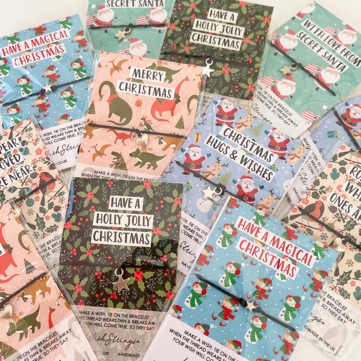 12 x Mixed Christmas WishStrings | Festive Designs | RRP £3.99 Each | Fantastic Margins | Limited Stock