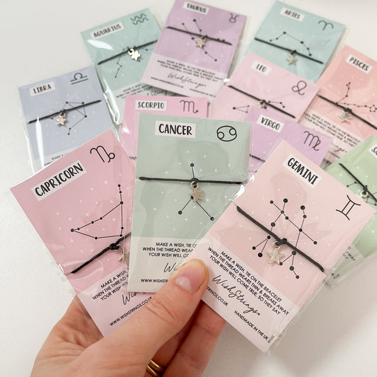 12 x Zodiac Star Sign WishStrings | One of Each Star Sign | RRP £3.99 Each | Fantastic Margins | Limited Stock