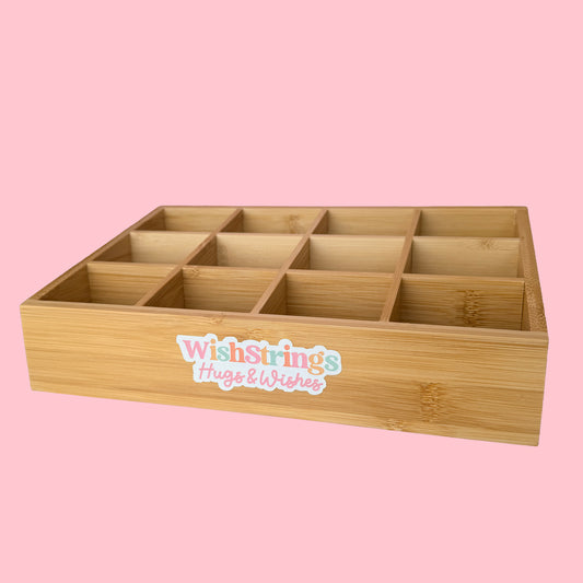 Wooden Counter Display Box | Empty POS Display Stand for WishStrings & Pocket Hugs | Holds 12 Designs