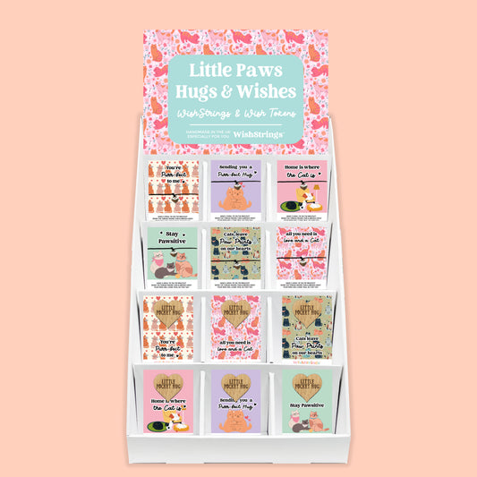 LittlePaws (Cats) WishStrings & Pocket Hugs - Pre-filled Counter Display Stand