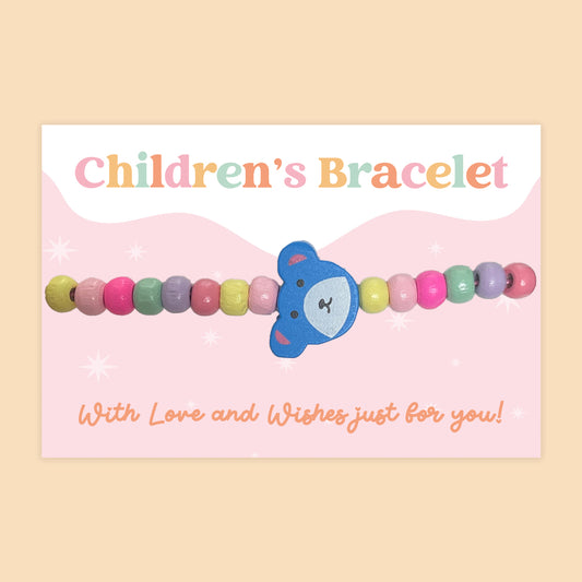 Blue Bear - Children's Beaded Bracelet (CB019)