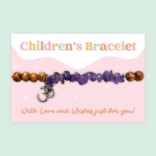 Gemstone Ohm - Children's Beaded Bracelet (CB026)