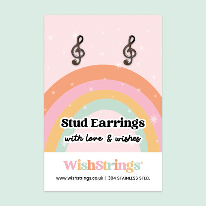 Music Note Stud Earrings | 304 Stainless Steel | E002