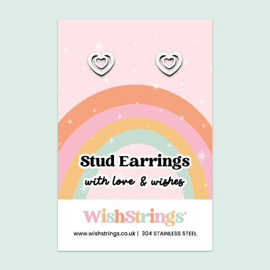 Heart Stud Earrings | 304 Stainless Steel | E011