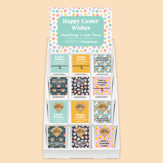 Easter Wishes WishStrings & Pocket Hugs - Pre-filled Counter Display Stand