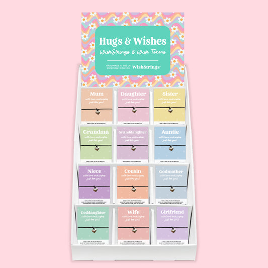 Female Relations WishStrings & Pocket Hugs - Pre-filled Counter Display Stand