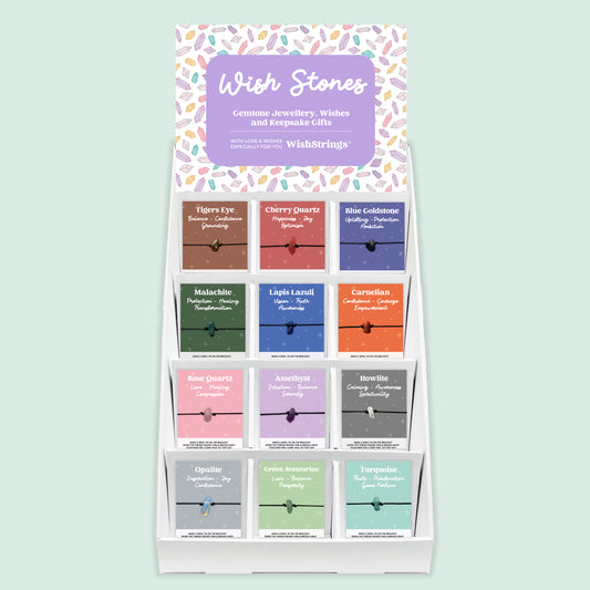 Gemstone, WishStones  Wish Bracelets - Pre-filled Counter Display Stand