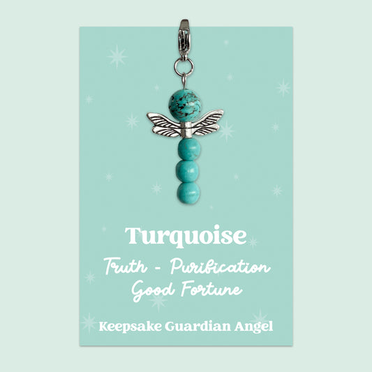 Turquoise Crystal Gemstone | Guardian Angel Clip Charm | GS035