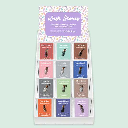 Gemstone Wishing Jars - Pre-filled Counter Display Stand