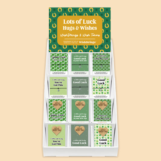 Good Luck WishStrings & Pocket Hugs - Pre-filled Counter Display Stand