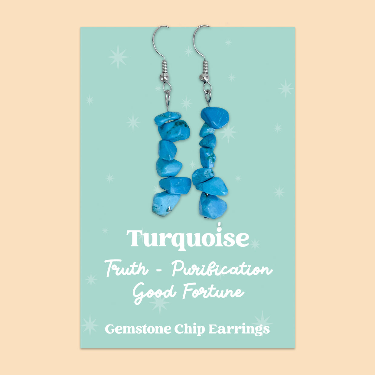 WishStrings “Turquoise” Gemstone Chip Earrings | GS032