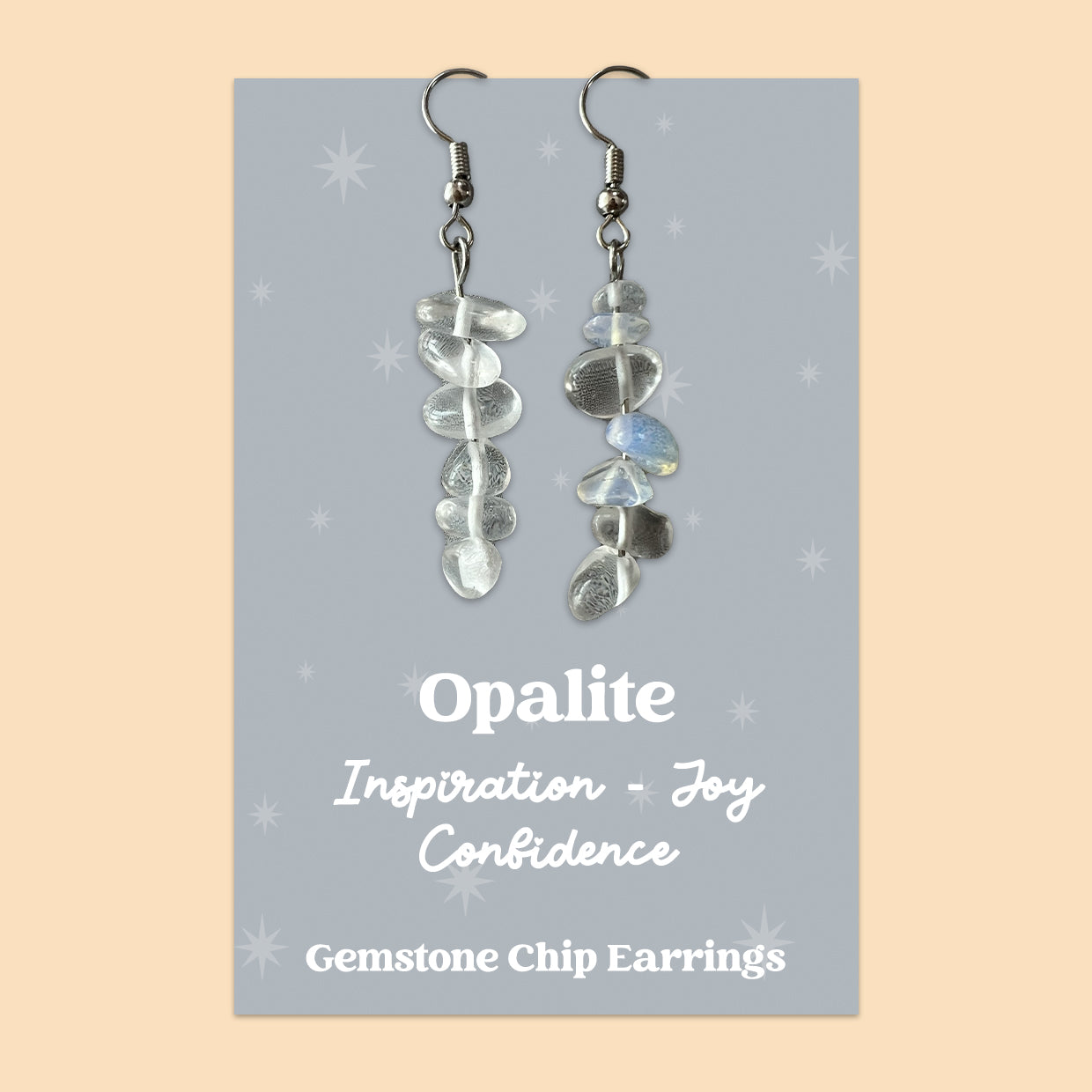 WishStrings “Opalite” Gemstone Chip Earrings | GS038