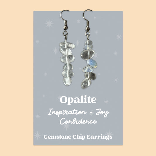 WishStrings “Opalite” Gemstone Chip Earrings | GS038