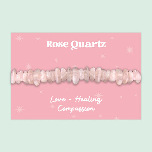 Rose Quartz - Gemstone Chip Bracelet - GS054