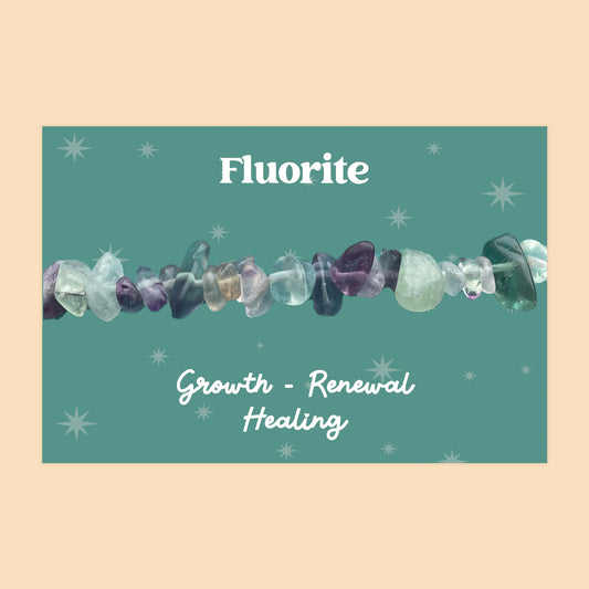 Fluorite - Gemstone Chip Bracelet - GS078