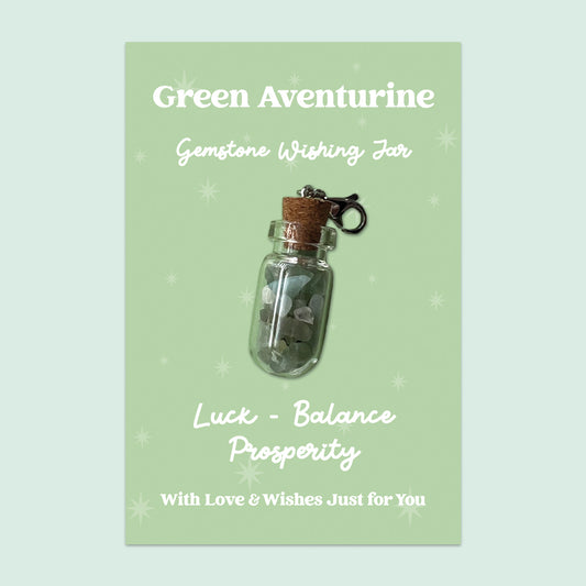 Green Aventurine Wishing Jar – Clip-On Keepsake | GS053