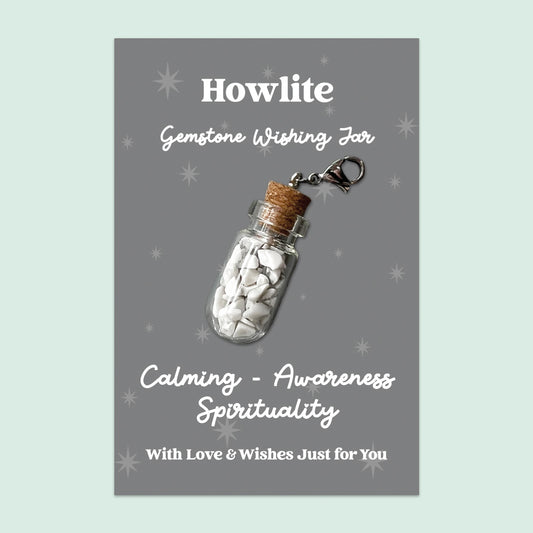 Howlite Wishing Jar – Clip-On Keepsake | GS077