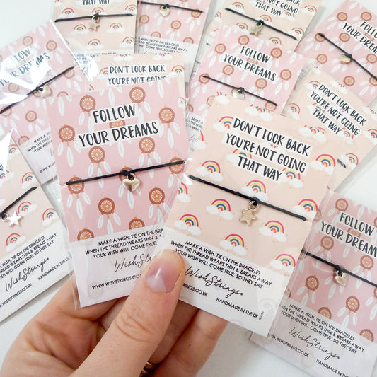 12 x WishStrings ‘Follow Your Dreams’ & ‘Don’t Look Back’ Designs | RRP £3.99 Each | Fantastic Margins | Limited Stock