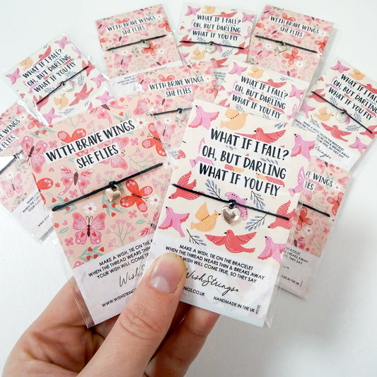 12 x WishStrings ‘What If I Fall?’ & ‘With Brave Wings She Flies’ Designs | RRP £3.99 Each | Fantastic Margins | Limited Stock