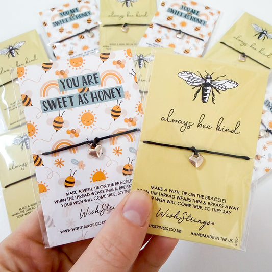 12 x WishStrings ‘Always Bee Kind’ & ‘You Are Sweet as Honey’ Designs | RRP £3.99 Each | Fantastic Margins | Limited Stock