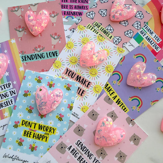 12 x Resin Pocket Hug Heart Keepsakes | Mixed Positive Affirmation Designs | RRP £3.99 Each | Fantastic Margins | Limited Stock