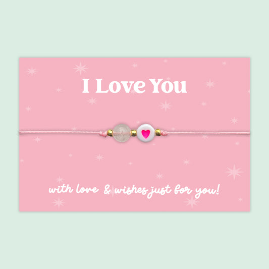 I Love You - Heart Adjustable Friendship Bracelet - J003FB