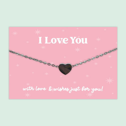 I Love You - Heart Charm Necklace - J003N
